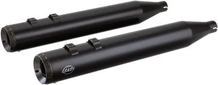 S&S Cycles 4 Inch Grand National Slip-On Mufflers In Black For 1995-2016 Touring & Trike Models (Excluding FLRT) (550-0690)