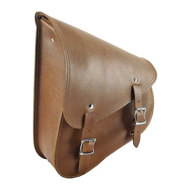 brown leather swingarm bag