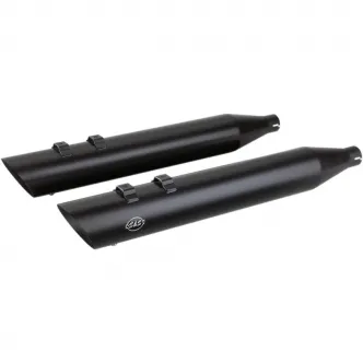 S&S Cycles 4 Inch Touring Slip-On Mufflers In Black For 2017-2024 Touring Models (550-0696)