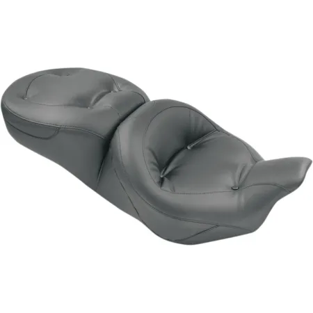 Mustang Seat Vinyl 2-Up Pillow Top Plain 17 Inch W x 14 Inch W Front, Rear Black For 2008-2023 FLHR/FLHX/FLTR/FLHT Models (76036)