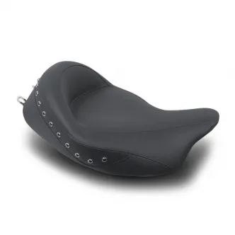 Mustang Seat Super Wide Vinyl Solo Special Black Studded 17 Inch Front Width in Black For 2008-2023 FLHT/FLHR/FLTR/FLHX Models (76069)
