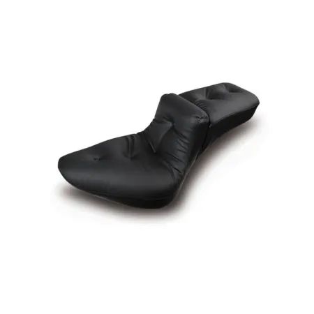 Mustang Seat Regal Duke Vinyl 2-Up Pillow Smooth 13.5 Inch Front Width x 9 Inch Rear Width in Black For 2000-2005 FXST, 2000-2007 FLST (Except FXSTD/FLSTN, 2007 FLSTF) Models (75050)