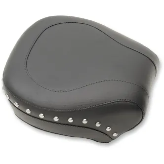Mustang Rear Seat Wide Vinyl Smooth Studded, 14 Inch Rear Width in Black For 2000-2005 FXST, 2000-2007 FLST/C/N (Except FXSTD/FLSTN, 2007 FLSTF) Models (75095)