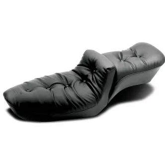 Mustang Duke Seat Regal Pillow Smooth 12 Inch Front Width x 7.5 Inch Rear Width in Black For 1996-2003 XL 3.3 Gallon Tank Models (75116)