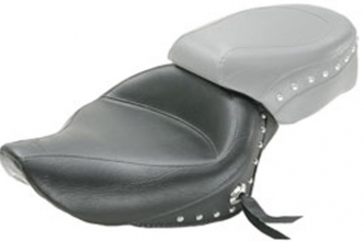 Mustang Wide Touring Solo Seat Studded with Plain Conchos, 14.5 Inch Width For Harley Davidson 2004-2020 XL Sportster Models with 3.3 Gallon Tanks (76151)