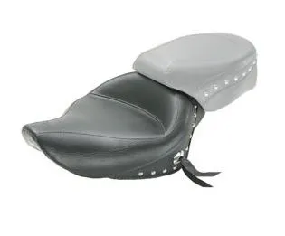 Mustang Wide Touring Seat Studded with Conchos, 14.5 Inch Front Width For Harley Davidson 2004-2020 XL Sportster 4.5 Gallon Models (76153)