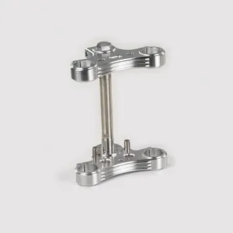 Kustom Tech Extra Narrow Triple Trees for 39mm Tubes for Harley-Davidson Motorcycles, Custom & Chopper Bike In Satin With Holes For Risers (14-102)