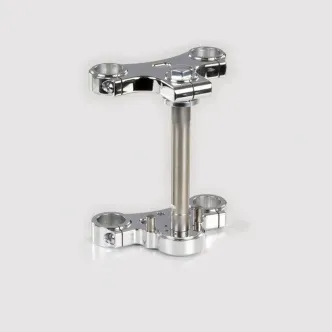 Kustom Tech Extra Narrow Triple Trees for 39mm Tubes for Harley-Davidson Motorcycles, Custom & Chopper Bike In Satin Without Holes For Risers (14-107)