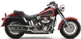 Cobra Slip-On 3 Inch Mufflers In Black Finish For Harley Davidson 2000-2006 FLSTF/FXSTD Softail Motorcycles (6000B)