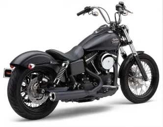 Cobra Powerpro HP 2 Into 1 Exhaust System In Black With Race Pro Tips For Harley Davidson 2012-2017 Dyna Motorcycles (6468B)