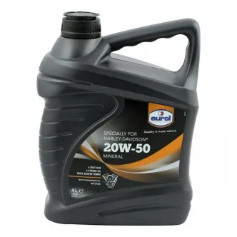 Eurol 4 Litre Mineral Motor Oil 20W50 SG/CD For 1984-2024 Big Twin & 1986-2022 XL/XR Models (ARM634955)