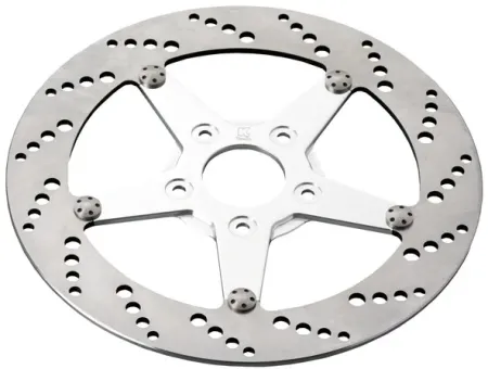 Kustom Tech 11.5 Inch Front Right Rotor Drilled Brake Disc/Rotor Up Until 1999 Harley-Davidson, Custom and Chopper Motorcycle (16-018)
