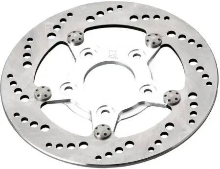 Kustom Tech 8.5in Rear Left Rotor Drilled Brake Disc/Rotor Up Until 1999 Harley-Davidson, Custom and Chopper Motorcycle (16-019)