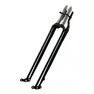 Samwel Supplies Springer Fork, OEM Style Reproduction Positive Offset, +16 Inch O.S. in Black Finish With Chrome Springs, 3/4 Inch Axle For All Big Twin Models (0260152)