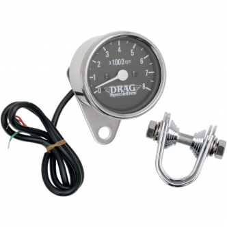 Drag Specialties 2.4 Inch Tachometer 8000 RPM Led Chrome, Black Face, White Needle For 1999-2003 Twin Cam, 1986-2003 XL Models (21-6930DSLEDB)