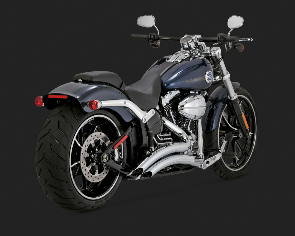 Vance & Hines Big Radius 2 Into 2 Performance Exhaust System In Chrome For Harley Davidson 2013