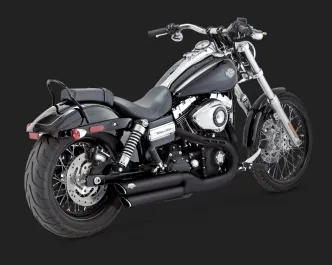 Vance & Hines Twin Slash 3 Inch Slip-ons NON-PCX in Black for Harley Davidson 2008-2016 FXDF and 2010-2016 FXDWG Motorcycles (46845)