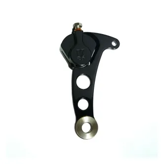 Kustom Tech 2 Piston Caliper And Bracket For Custom Bike With Springer Fork In Black For Left Side 3/4 Inch Axle (03-107)