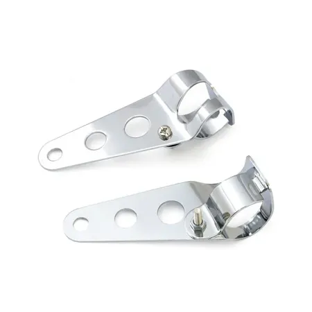 Doss Frisco Side Mount Head Lamp Bracket Set Hydraulic Forks Up To 41mm Tube Diameter, in Chrome Finish For Universal Fitment (Does Not Fit Wide Glide Models) (2870001)