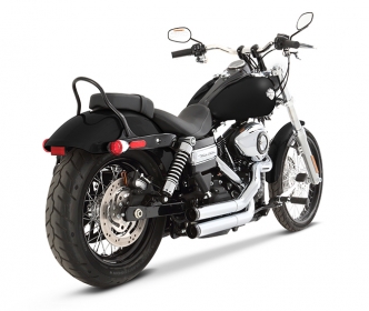 Rinehart Racing Cross Backs In Chrome Finish With Black End Caps For Harley Davidson 2006-2017 Dyna Motorcycles (400-0200)