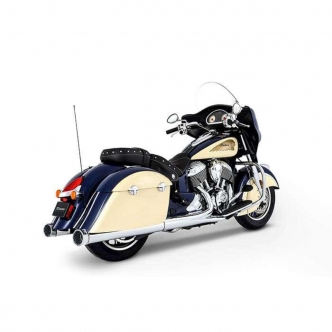 Rinehart Racing 4 Inch Touring Slip-Ons In Chrome With Chrome End Caps For 2014-2019 Indian Dark Horse, Classic & Vintage Motorcycles (500-0500C)