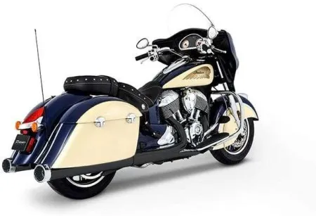 Rinehart Racing 4 Inch Touring Slip-Ons In Black With Chrome End Caps For 2014-2019 Indian Dark Horse, Classic & Vintage Motorcycles (500-0501C) 