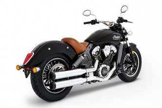 Rinehart Racing 3.5 Inch Slip-Ons In Chrome With Black End Caps For 2015-2019 Indian Scout Motorcycles (500-0504)
