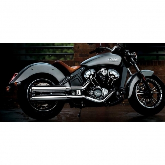 Rinehart Racing 3.5 Inch Slip-Ons In Chrome With Chrome End Caps For 2015-2022 Indian Scout Motorcycles (500-0504C)