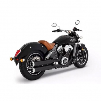 Rinehart Racing 3.5 Inch Slip-Ons In Black With Chrome End Caps For 2015-2019 Indian Scout Motorcycles (500-0505C)