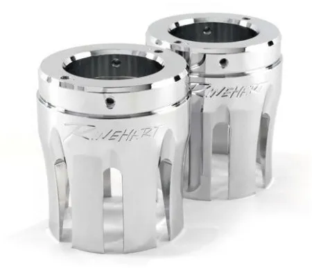 Rinehart Racing 4 Inch Castle End Caps In Chrome Finish (Pair) (900-0111) 