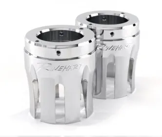 Rinehart Racing 4 Inch Castle End Caps In Chrome Finish (Pair) (900-0111) 