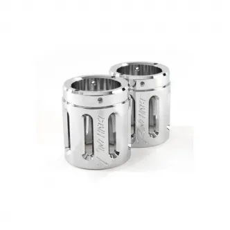Rinehart Racing 4 Inch Slot End Caps In Chrome Finish (Pair) (900-0131) 