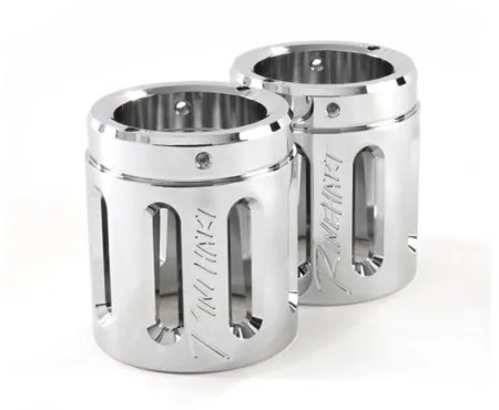 Rinehart Racing 4 Inch Slot End Caps In Chrome Finish (Pair) (900-0131) 