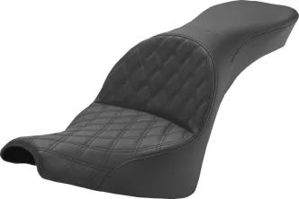 Saddlemen Seat Explorer LS Two-Up Lattice in Black For 2018-2023 FXBB Street Bob & FXST Standard Models (818-30-029LS)