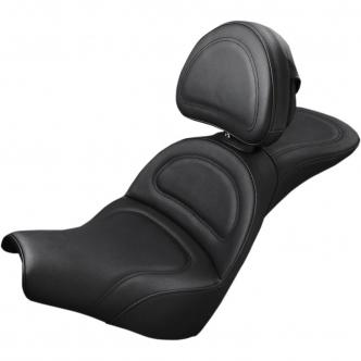 Saddlemen Seat Explorer With Backrest in Black For 2018-2023 FXBB Street Bob & FXST Standard Models (818-30-030)