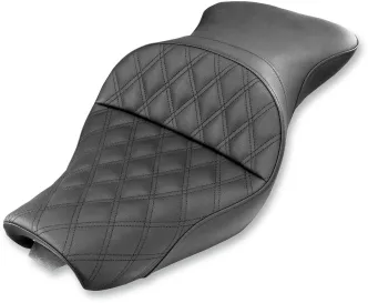 Saddlemen 2-Up Seat Explorer LS Front/Rear Vinyl/Saddlegel in Black For 2004-2020 Harley Davidson Sportster (4.5G Tank) Models (807-03-029LS)