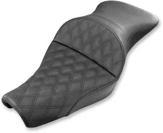 Saddlemen 2-Up Seat Explorer LS Front/Rear Vinyl/Saddlegel in Black For 2004-2020 Harley Davidson Sportster (3.3G Tanks) Models (807-11-029LS)