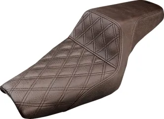 Saddlemen 2-Up Seat Step Up Front/Rear Saddlehyde in Brown For 2004-2020 Harley Davidson Sportster (4.5G Tank) Models (807-03-172BR)