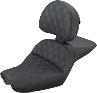 Saddlemen Explorer LS Seat With Driver Backrest For 2004-2020 XL Sportster Custom (4.5G Tank) Models (807-03-030LS)
