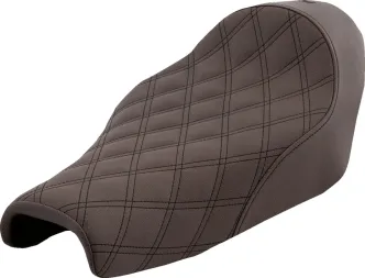 Saddlemen Solo Seat Renegade LS Front Vinyl/SaddleGel Plain in Brown For 2004-2020 Harley Davidson Sportster (3.3G Tank) Models (807-11-002BLS)