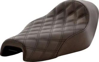 Saddlemen Solo Seat Renegade LS Front Vinyl/Saddlegel Plain in Brown For 2004-2020 Harley Davidson Sportster (4.5G Tank) Models (807-03-002BLS)