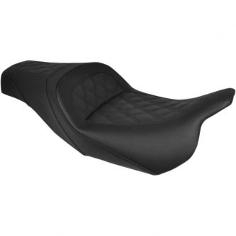 Saddlemen 2-Up Seat Slim Front/Rear Leather/Saddlehyde/Saddlegel in Black For 2008-2023 Harley Davidson FLHR, FLHT, FLHX & FLTR Touring Models (808-07B-162)