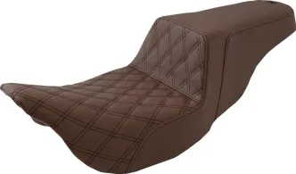 Saddlemen Step-Up LS Seat Front Only in Brown For 2008-2023 Harley Davidson FLHR, FLHT, FLHX & FLTR Touring Models (808-07B-172BR)