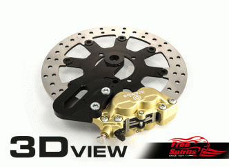 Free Spirits Rear Upgrade 4 Piston Caliper Kit In Gold Finish For Triumph Thruxton 1200 And Speed Twin Models (305311)