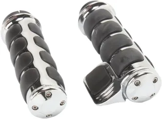 Kuryakyn Premium ISO-Grips With Contoured Throttle Boss In Chrome Finish For 2008-2023 Harley Davidson Electronic Throttle Models (6343)
