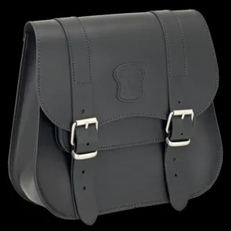 Texas Leather Medium Side Saddlebag in Black Leather Finish With Matte Buckles (757002)