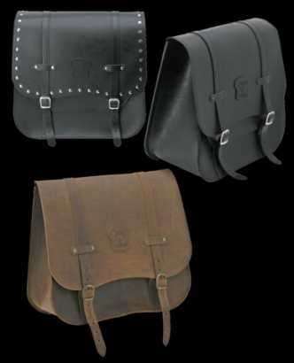 Texas Leather Side Saddlebag in Black Leather Finish With Matte Buckles (756992)