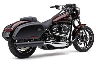 Cobra 909 Twins 4 Inch Slip-On in Black Finish For 2018-2023 FLSB Softail Sport Glide Models (6520B)