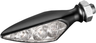 Kellermann Rhombus S Extreme FL/RR in Black Finish Front Left / Rear Right, Turn Signal With Clear Glass, HighPower Double LED Technology, 35x11.5x11.5mm (167.200)