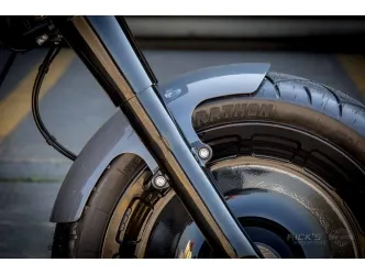Ricks Motorcycles Long Version Front Fender In Raw Steel For 2018-2025 Softail Fat Boy With Stock Front Tire (S8-01606018-B)